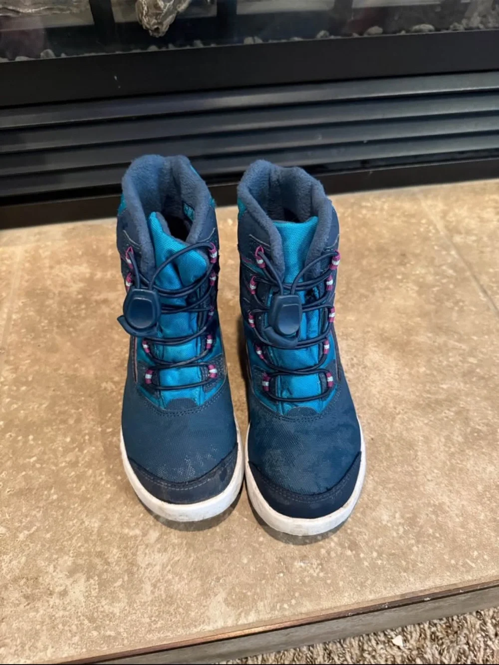 Merrell Navy Blue Teal and Pink Kids' Winter Boots